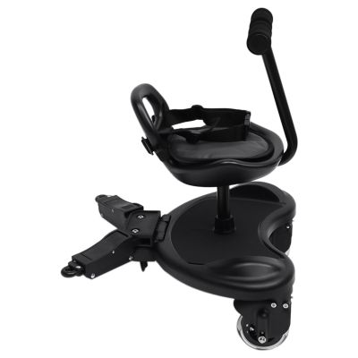 2-in-1 Stroller Board, Rider Stroller, Buggy Board with Detachable Seat Standing Board, Child Rides Alongside Stroller Attachment with Comfy Padded Saddle Seat, Holds Children Up to 55lbs