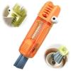 2024 New 3 in 1 Multifunctional Cleaning Cup Lid Brush, Cup Lid Gap Cleaning Brush Set, Portable Crevice Cleaning Brush Set, for Baby Bottle Gap Tight Spaces (B-Red) view 1