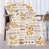 Aniruddha Custom Corgi Baby Name Blanket,Personalized Corgi Baby Blanket,Customized Name Blanket for Toddlers Kids Nursery,90"x120"-Family Size view 2