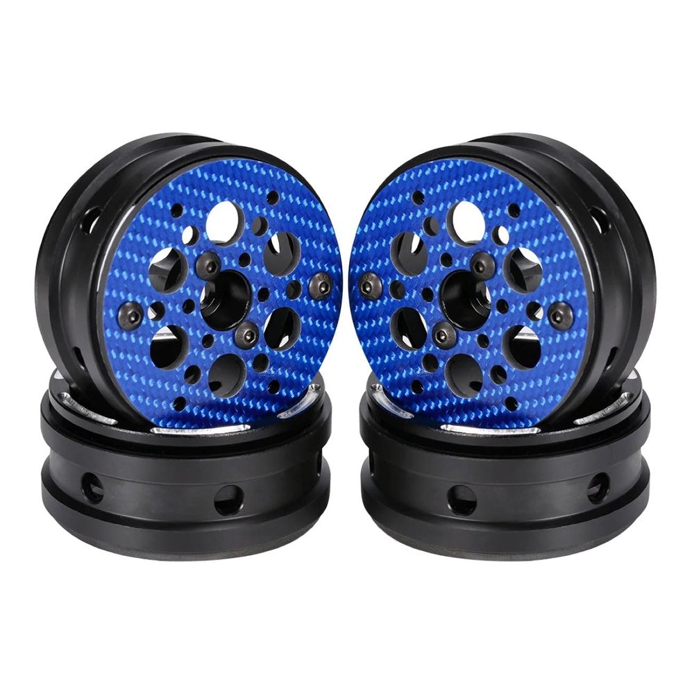 1.9 Inch Carbon Fiber Delrin Wheels Rim for 1/10 RC Rig Crawler LCG Comp Builds SCX10 Capra TRX4 TGH Dlux Gspeed V4 UGRC Chassis (4PCS B Blue)