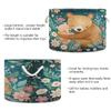 Storage Bin Basket Large Foldable Clothes Bag Round Collapsible Fabric Laundry Hamper Folding Washing Bin Bear Mama Baby Flowers view 3