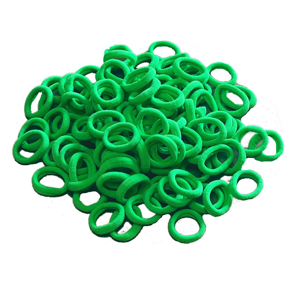 100 Pieces Christmas Elastic Baby Green Hair Ties 3cm Hair Bands Kid Colored Ponytail Holders for Baby Girl Toddler
