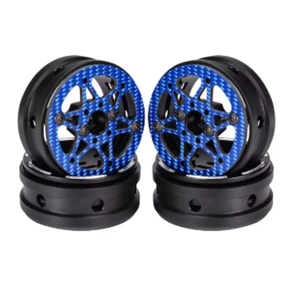 1.9 Inch Carbon Fiber Delrin Wheels Rim for 1/10 RC Rig Crawler LCG Comp Builds SCX10 Capra TRX4 TGH Dlux Gspeed V4 UGRC Chassis (4PCS A Blue)