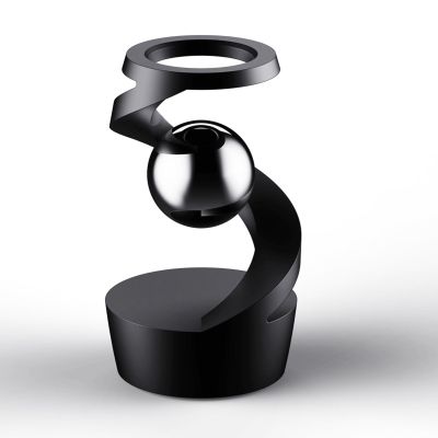 Anti-Gravity Desktop Gyro, Gravity Defying Kinetic Desk Toy, Desktop Suspended Gyroscope, Executive Desk Toy Levitating Spinning Metal, Rotating Spinner with Floating Ball for Desktop Decor(Black)