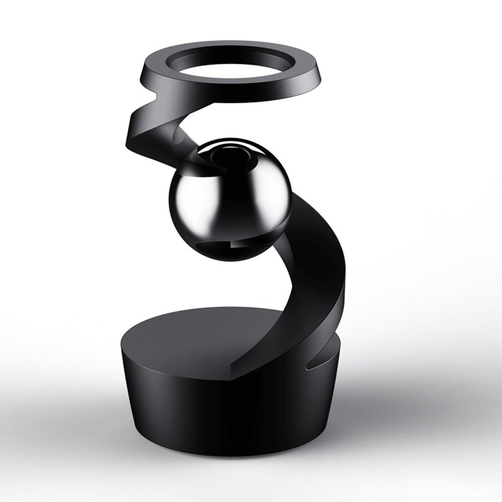 Anti-Gravity Desktop Gyro, Gravity Defying Kinetic Desk Toy, Desktop Suspended Gyroscope, Executive Desk Toy Levitating Spinning Metal, Rotating Spinner with Floating Ball for Desktop Decor(Black)