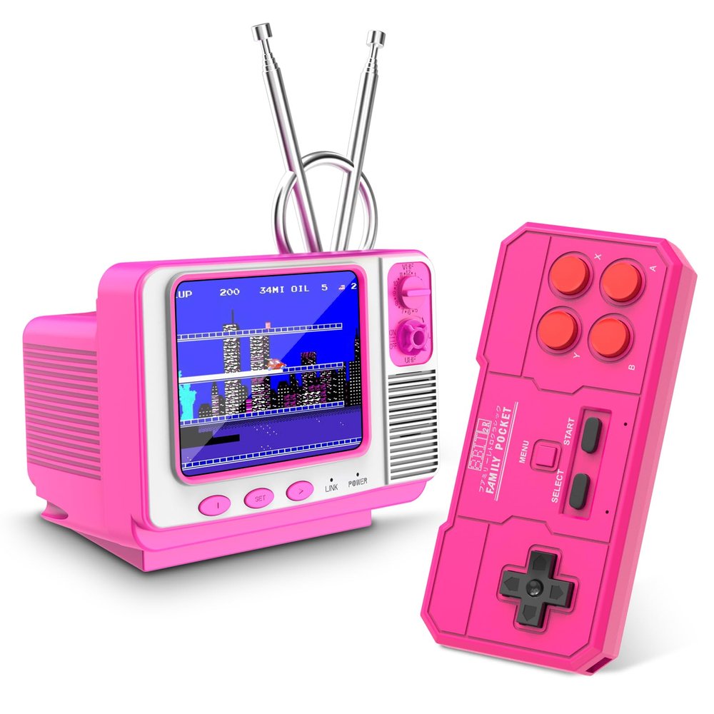 Retro Handheld Game Console - GV300S 42 JALECO+168 Classic Games Mini TV Style with 3.0 Inch IPS Screen, Save Search, Support 2-Player & Dual Console Type-C Link