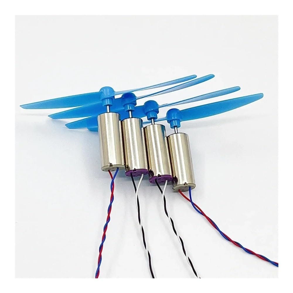 TZNLTPFY 4pcs 8.5mm*20mm 8520 CW+CCW Coreless Electronic Starter with Propeller High Speed for 120 120mm DIY QX80 QX95 QX110 FPV RC Quadcopter Frame DINZHHENGYIN(Red Set)