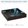 Square Sandbox, Children's Sandbox, 4 Semicircular Seat Plates, Oxford Cloth Cover, Polished Smooth Surface, Made of High-Density Polyethylene, Suitable for Children Aged 3-12, Chocolate Brown view 4