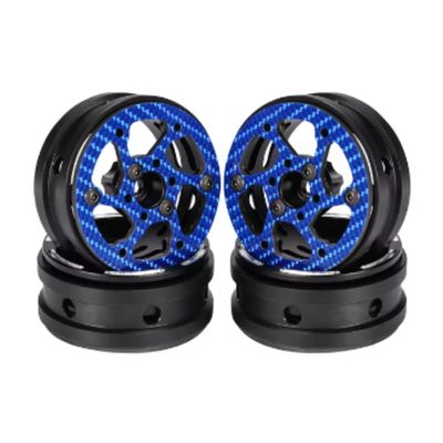 1.9 Inch Carbon Fiber Delrin Wheels Rim for 1/10 RC Rig Crawler LCG Comp Builds SCX10 Capra TRX4 TGH Dlux Gspeed V4 UGRC Chassis (4PCS C Blue)