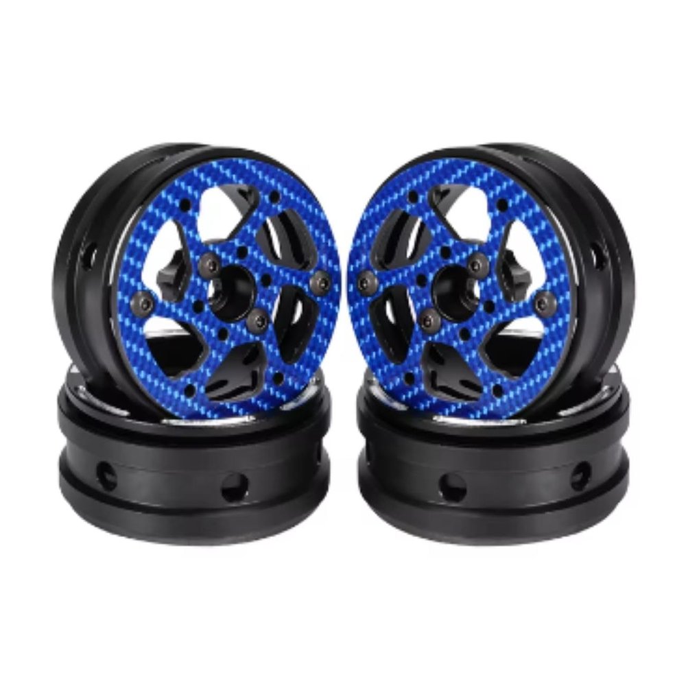 1.9 Inch Carbon Fiber Delrin Wheels Rim for 1/10 RC Rig Crawler LCG Comp Builds SCX10 Capra TRX4 TGH Dlux Gspeed V4 UGRC Chassis (4PCS C Blue)