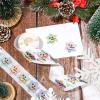Whaline Christmas Winter Snowman Face Stickers Roll Snowflake Shape Holographic Laser Seal Stickers Xmas Waterproof Self-Adhesive Decals for Envelope Journal Decor Party Supplies, 500Pcs view 3
