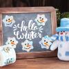 Whaline Christmas Winter Snowman Face Stickers Roll Snowflake Shape Holographic Laser Seal Stickers Xmas Waterproof Self-Adhesive Decals for Envelope Journal Decor Party Supplies, 500Pcs view 4