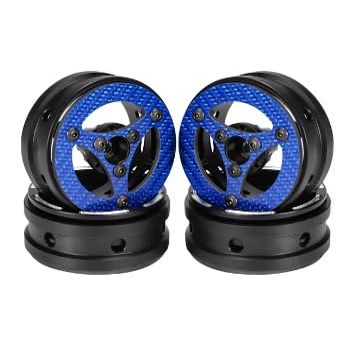 1.9 Inch Carbon Fiber Delrin Wheels Rim for 1/10 RC Rig Crawler LCG Comp Builds SCX10 Capra TRX4 TGH Dlux Gspeed V4 UGRC Chassis (4PCS D Blue)