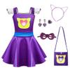 YODISON Superheros Fans' Dress With Lace On The Shoulders Match Accessories Fit Halloween Birthday Party Outfits(140cm/7-8T) Purple view 1