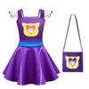 YODISON Superheros Fans' Dress With Lace On The Shoulders Match Accessories Fit Halloween Birthday Party Outfits(140cm/7-8T) Purple view 2