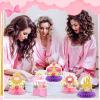 12 Pcs Floral Princess Themed Birthday Party Decorations Princess Honeycomb Centerpieces Pink Gold Flowers Castle Crown Carriage Table Decoration Table Toppers for Party Favors Supplies view 3