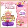 12 Pcs Floral Princess Themed Birthday Party Decorations Princess Honeycomb Centerpieces Pink Gold Flowers Castle Crown Carriage Table Decoration Table Toppers for Party Favors Supplies view 4