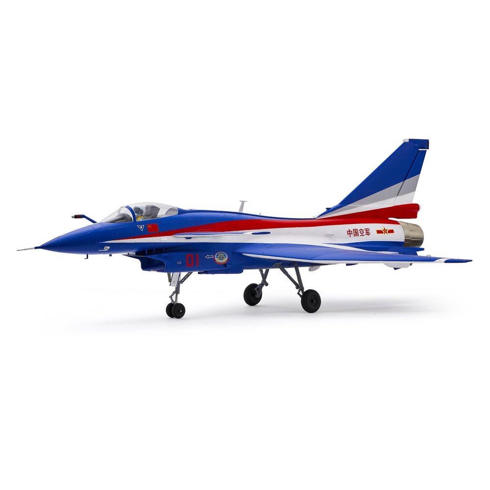 Fms Rc Jets 64mm J10 EDF Fighter Jet with Reflex Vigorous Dragon Rc Airplanes for Adults Remote Control Planes August 1st Aerobatic Team Paint PNP(NO Transmitter Batteries and Charger)