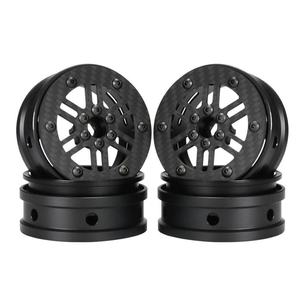 2.2 Inch Carbon Fiber RC Wheel Rims for 1/8 1/10 Rock Crawler LCG Cheater Rigs GSPEED V3 TGH Capra SCX10 Pro Element Enduro TRX4 (4PCS E)