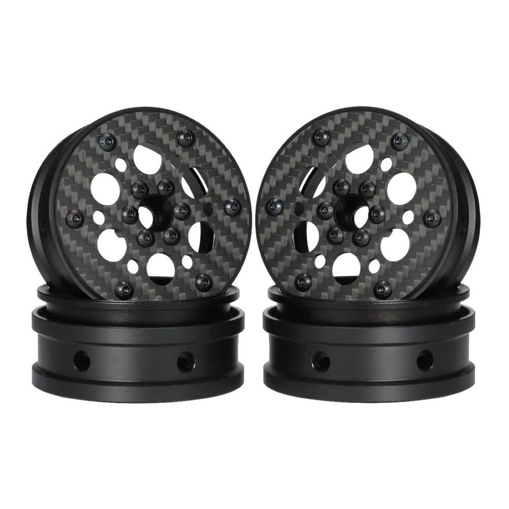 2.2 Inch Carbon Fiber RC Wheel Rims for 1/8 1/10 Rock Crawler LCG Cheater Rigs GSPEED V3 TGH Capra SCX10 Pro Element Enduro TRX4 (4PCS D)