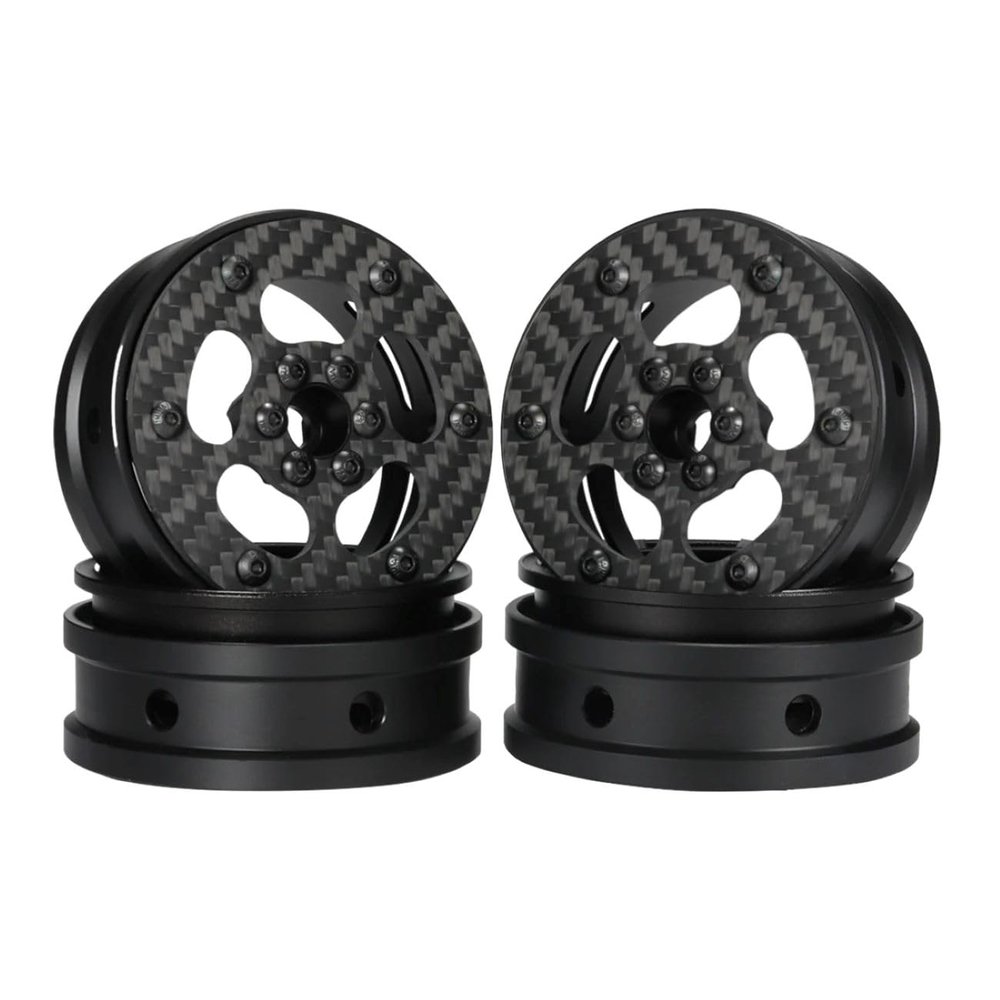 2.2 Inch Carbon Fiber RC Wheel Rims for 1/8 1/10 Rock Crawler LCG Cheater Rigs GSPEED V3 TGH Capra SCX10 Pro Element Enduro TRX4 (4PCS C)