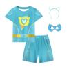 ACoiay Party Costume Outfit Kids Girls T-Shirt Pant Set Birthday Gift for Kids Short Sleeve Shirt Pants Set Cosplay Party Dress Up with Mask and Headband 5-6 Green view 1