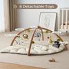 Blissful Diary Baby Play Gym & Activity Mat, Leaf Shaped Baby Tummy Time Play Mat with 6 Detachable Toys, Promotes Motor Skills & Sensory Development, Newborn Baby Essentials Gift, Oatmeal Beige view 3