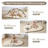 Blissful Diary Baby Play Gym & Activity Mat, Leaf Shaped Baby Tummy Time Play Mat with 6 Detachable Toys, Promotes Motor Skills & Sensory Development, Newborn Baby Essentials Gift, Oatmeal Beige view 4