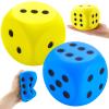 Zomiboo 2 Pcs 3.93'' Large Foam Dice for Classroom Jumbo 6 Sided Giant Dice Casino Party Decoration Squeeze Anxiety Stress Relieve Toy Gifts for Valentine's Day Adults Kids Board Game, Blue Yellow view 1