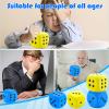 Zomiboo 2 Pcs 3.93'' Large Foam Dice for Classroom Jumbo 6 Sided Giant Dice Casino Party Decoration Squeeze Anxiety Stress Relieve Toy Gifts for Valentine's Day Adults Kids Board Game, Blue Yellow view 4