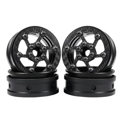 2.2 Inch Carbon Fiber RC Wheel Rims for 1/8 1/10 Rock Crawler LCG Cheater Rigs GSPEED V3 TGH Capra SCX10 Pro Element Enduro TRX4 (4PCS B)
