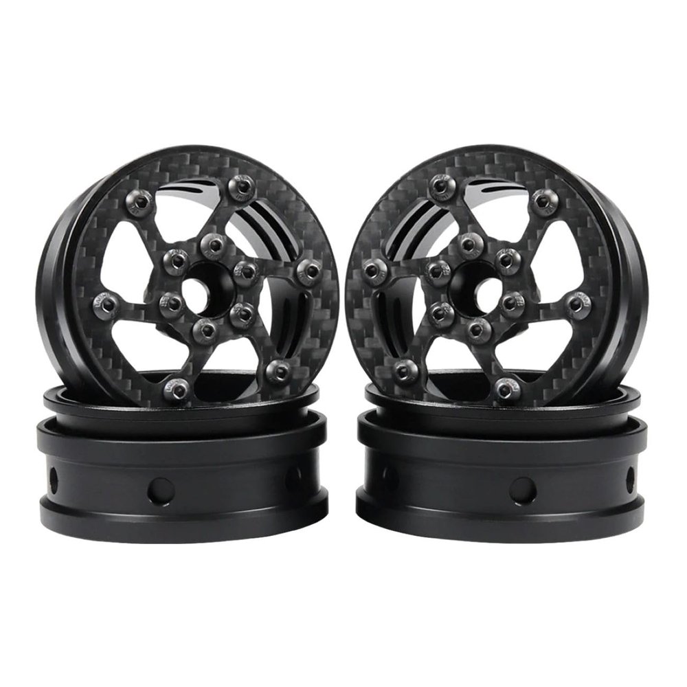 2.2 Inch Carbon Fiber RC Wheel Rims for 1/8 1/10 Rock Crawler LCG Cheater Rigs GSPEED V3 TGH Capra SCX10 Pro Element Enduro TRX4 (4PCS B)