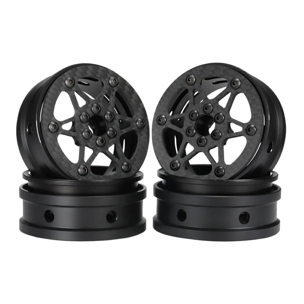 2.2 Inch Carbon Fiber RC Wheel Rims for 1/8 1/10 Rock Crawler LCG Cheater Rigs GSPEED V3 TGH Capra SCX10 Pro Element Enduro TRX4 (4PCS A)
