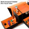 Stepane MTG Deck Box for Commander Display with Dice Tower, Fits 100 Double-Sleeved Cards for TCG/PTCG, Multifunctional Card Storage Box, with a 35PT Magnetic Card Holder (Black Orange) view 2