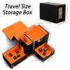 Stepane MTG Deck Box for Commander Display with Dice Tower, Fits 100 Double-Sleeved Cards for TCG/PTCG, Multifunctional Card Storage Box, with a 35PT Magnetic Card Holder (Black Orange) view 3
