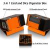 Stepane MTG Deck Box for Commander Display with Dice Tower, Fits 100 Double-Sleeved Cards for TCG/PTCG, Multifunctional Card Storage Box, with a 35PT Magnetic Card Holder (Black Orange) view 4