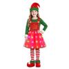 Dormstop Elf Costume for Girls Child Holiday Elf Costume Dress with LED Light up (5-6 Years) view 1