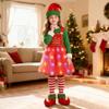 Dormstop Elf Costume for Girls Child Holiday Elf Costume Dress with LED Light up (5-6 Years) view 2
