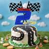 Sleyberoy Checkered Flag Racing Car Cake Topper, Karting Cake DecorSports Racing Theme Birthday/anniversary Decor (2th) view 2