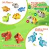 20 PCS Dinosaur Number Learning Toys for Toddlers Kids 3-5, 10 Different Dinosaur Figures, Double Sided Number Matching Game, Preschool Activities Montessori Fine Motor Toys for Toddlers Kids view 4