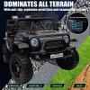 24V Ride On Jeep, Kids 2 Seater Ride On Car Truck w/4WD Motor, Remote Control, 3 Speed, Bluetooth Music, Spring Suspension, LED Light, Kids Electric Car Power Wheels Gift for Boys, Girls - Deep Black view 4