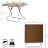 35 Mahjong Table, Square 4 Player Card Game Table with Chip Trays, Cup Holders & Green Professional Tabletop for Domino, Poker, Jigsaw Puzzles view 3
