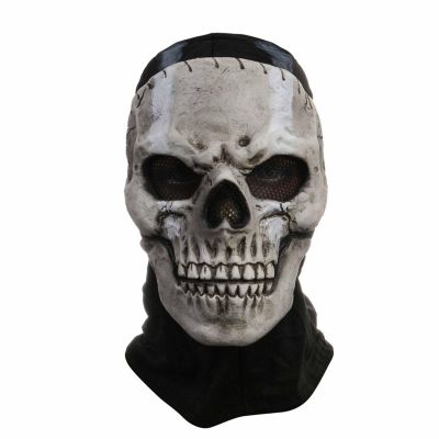 Amonkky Terrifying Headgear Skull Mask Halloween Role Playing Latex Mask Halloween Masquerade Costume props. (A)