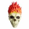Amonkky Flaming Skull Mask Halloween Role Playing Latex Mask Halloween Masquerade Costume props. view 1