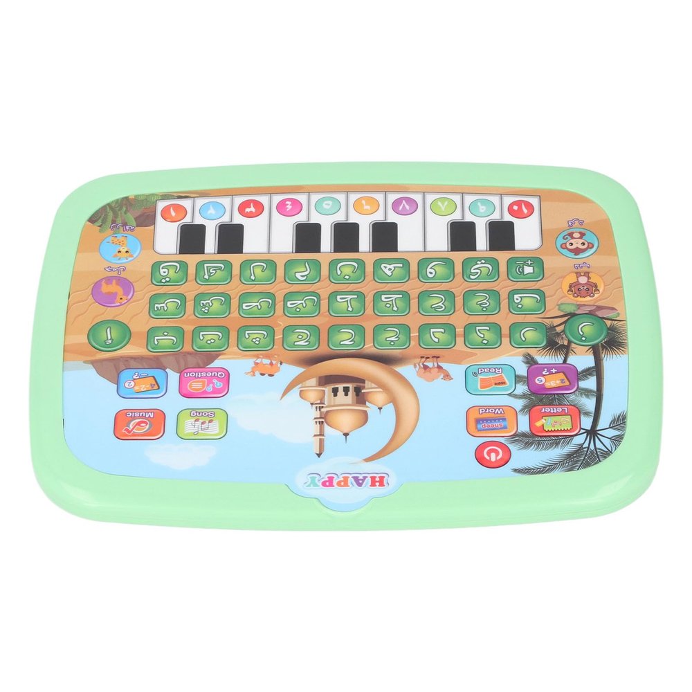 Keenso Arabic Learning Machine, Child Arabic Learning Reading Machine Intelligent Educational Toy 28 Alphabet Words 10 Number Electronic Book (Green