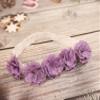 Rannyrena Cute Lace Flower Baby Girls Headband Elastic Floral Head Wrap Baby BirthdayTurban Hairband for Newborn Infant Toddler Kids (Purple A, Adjustable) view 3