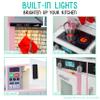 Lil' Jumbl Kids Pink Small Kitchen Set, Pretend Wooden Play Kitchen, Includes Range Hood, Microwave, Stove Top, Oven That Make Realistic Sound & Light, Pots, Pan, Cutting Board & Utensils Included view 3