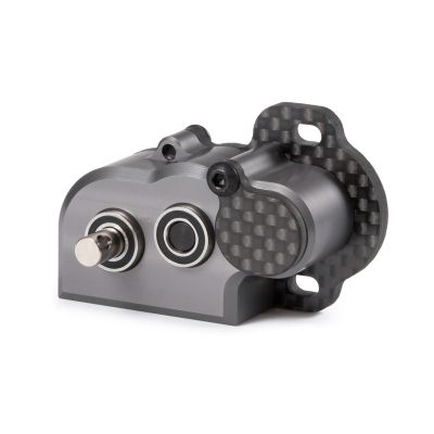 1/10 RC Portal Transmission 48Pitch Tiny Gearbox with Slipper Pad Machined Ultralight for 1/10 RC Crawler LCG Chassis Capra F9 AR45 Axle (Gray)