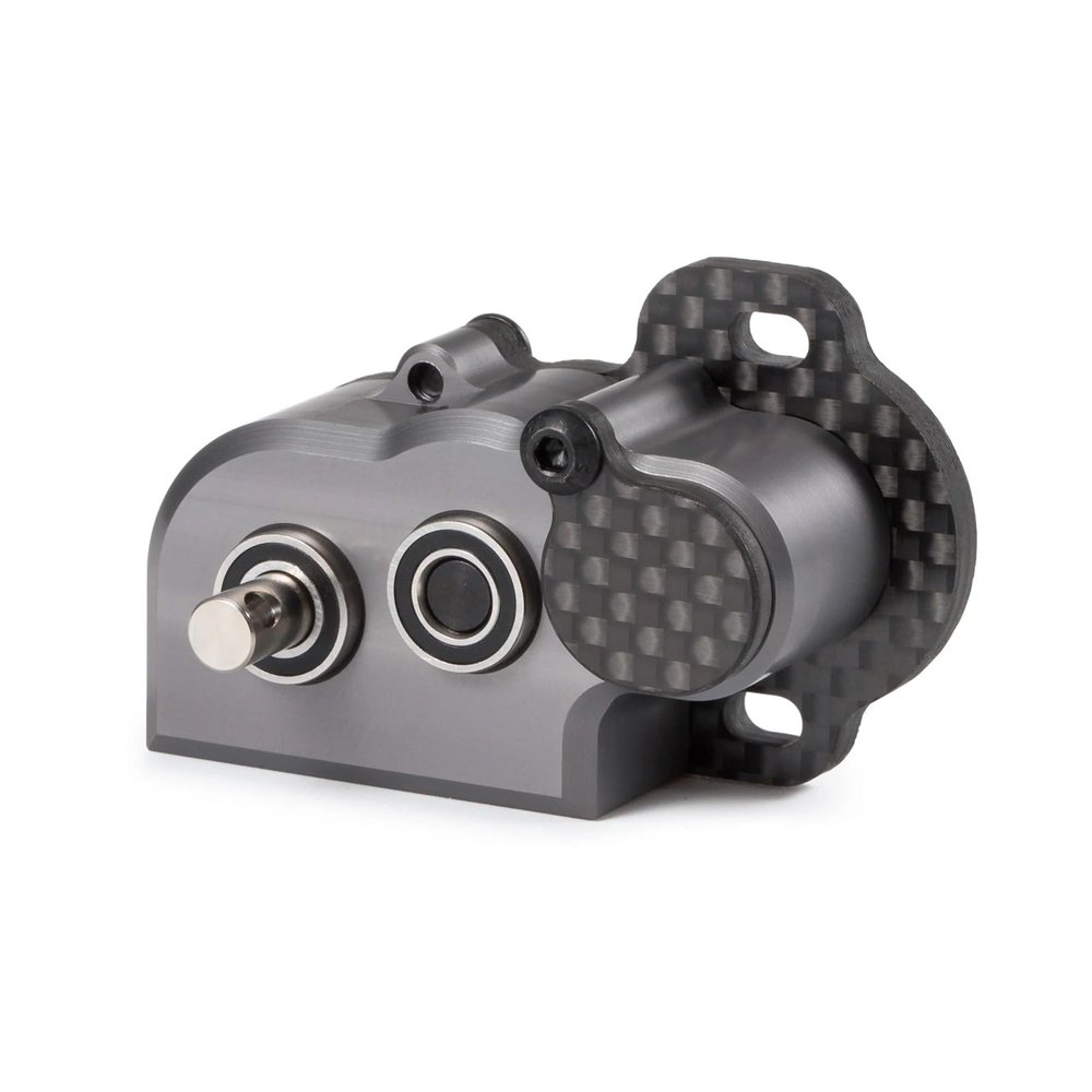 1/10 RC Portal Transmission 48Pitch Tiny Gearbox with Slipper Pad Machined Ultralight for 1/10 RC Crawler LCG Chassis Capra F9 AR45 Axle (Gray)