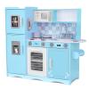 Lil' Jumbl Kids Kitchen Set, Pretend Wooden Play Kitchen with Chalk Board, Play Phone, Towel Rack & Ice Dispenser, Clicking Knobs, Pots & Utensils Included - Blue view 1